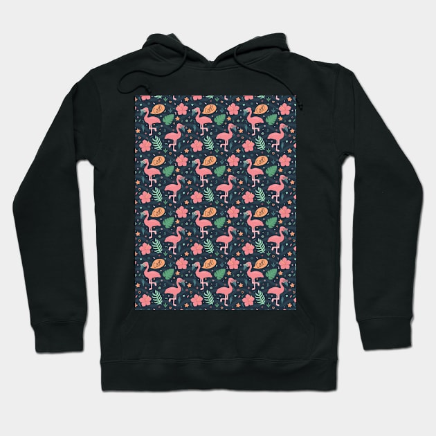 Cool Flamingo! (Pattern) Hoodie by CharleyFox